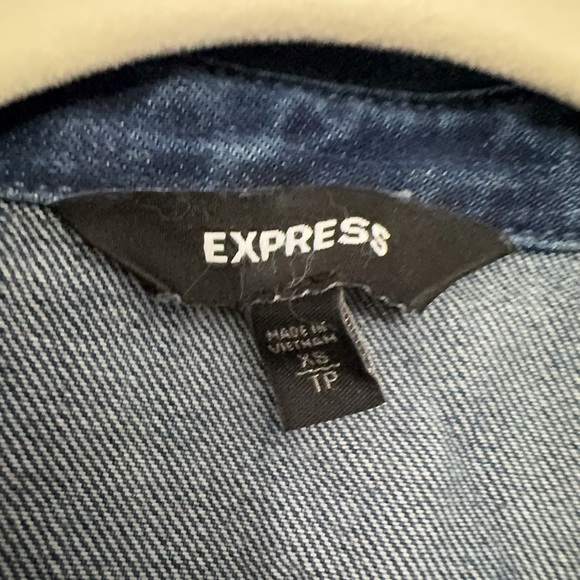 Express Women's Blue Denim Shirt short jumpsuit XS - Picture 5 of 13